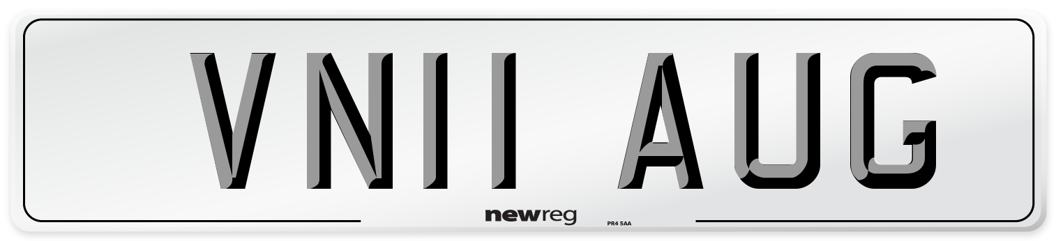 VN11 AUG Number Plate from New Reg